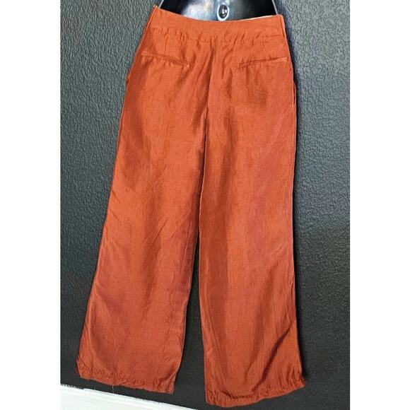 Women's Tori Burch Copper Wide Leg Silk Pants - Picture 2 of 8